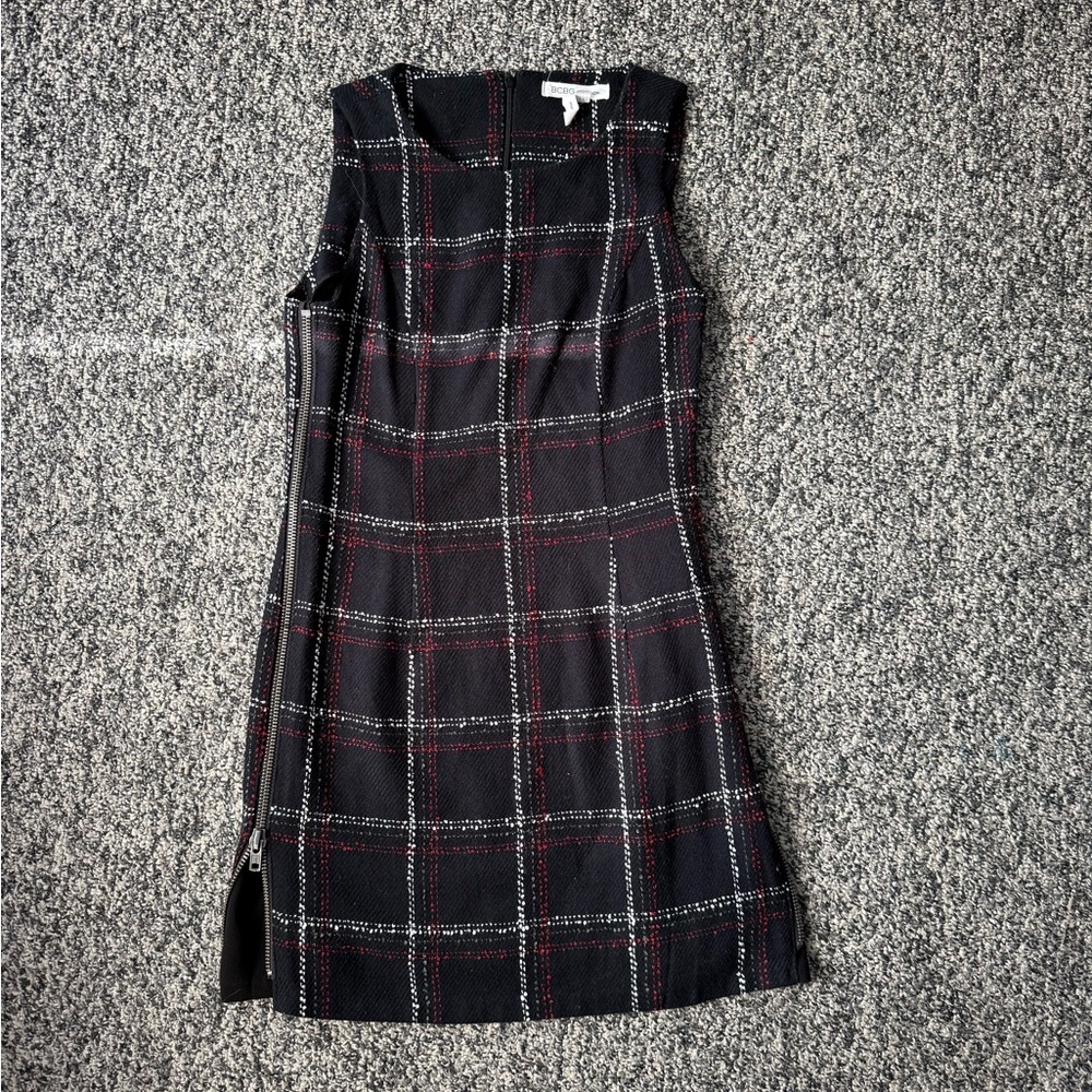 BCBGeneration Black and Red Checkered Mini Dress
